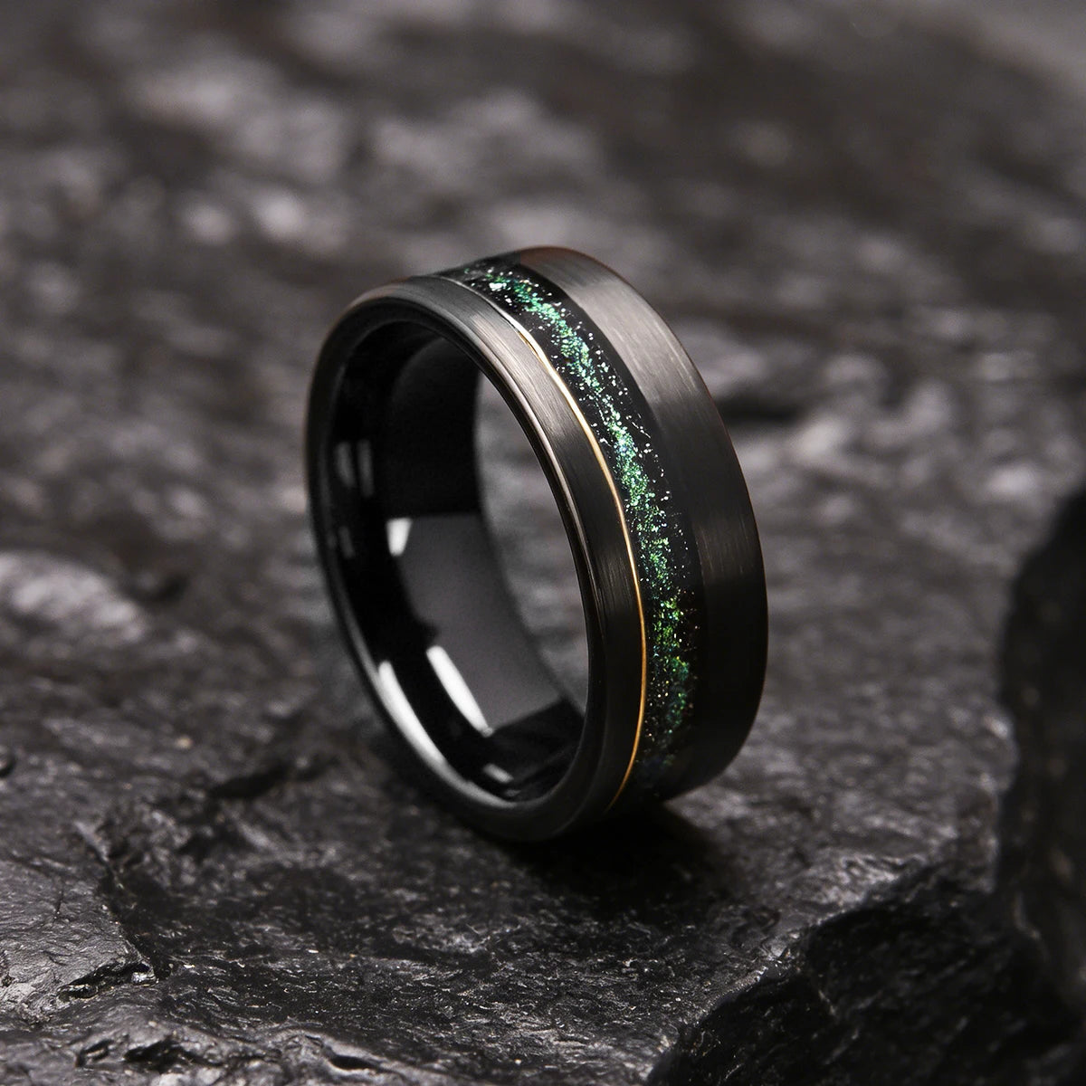 Black Tungsten Starfall Ring – Silk & Cotton