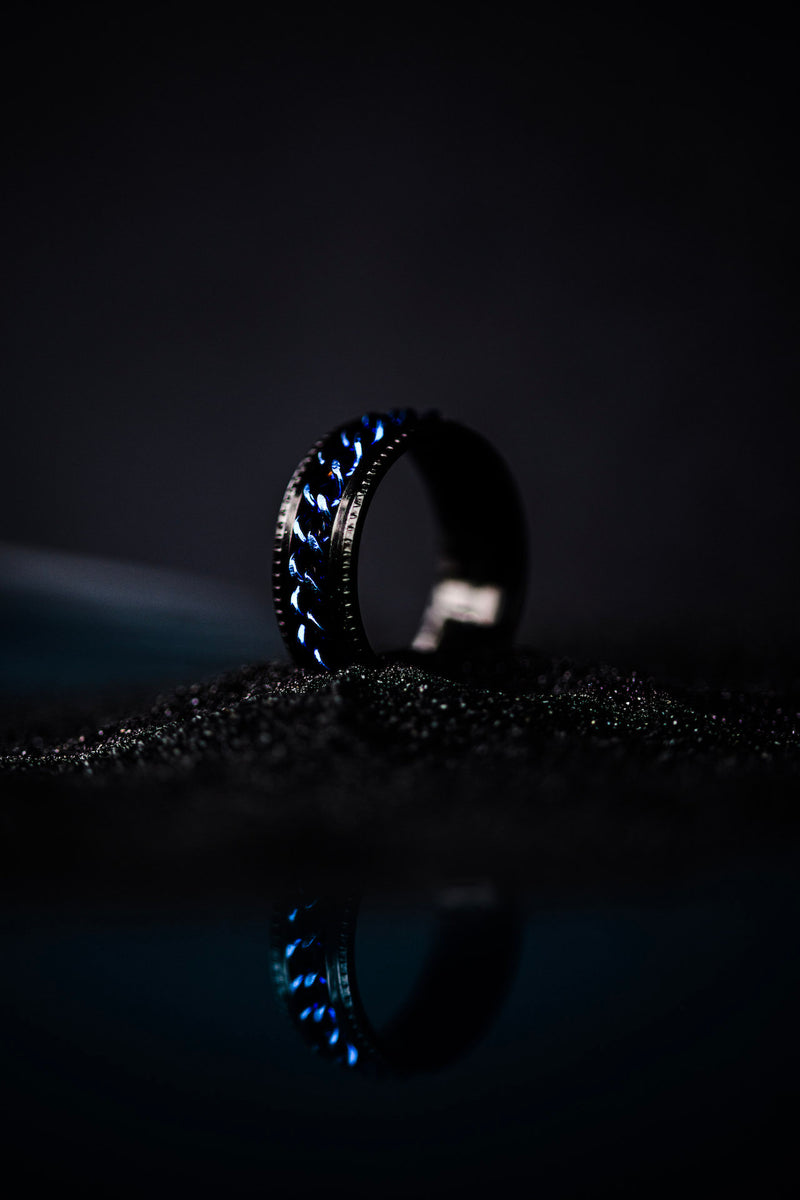 Chain Ring - Black & Blue