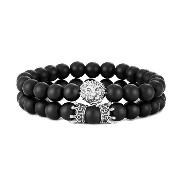 Lion Bracelet - Black & Silver