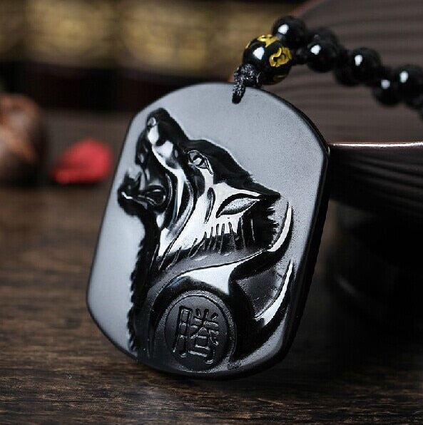 Obsidian Necklace Wolf Tooth Pendant Meaning Coaimens Womens Wolf
