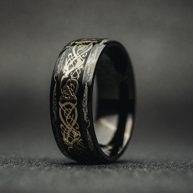 NEW Dragon Ring - Gold & Black