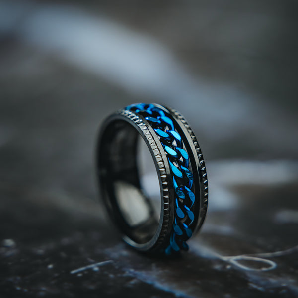 Chain Ring - Black & Blue