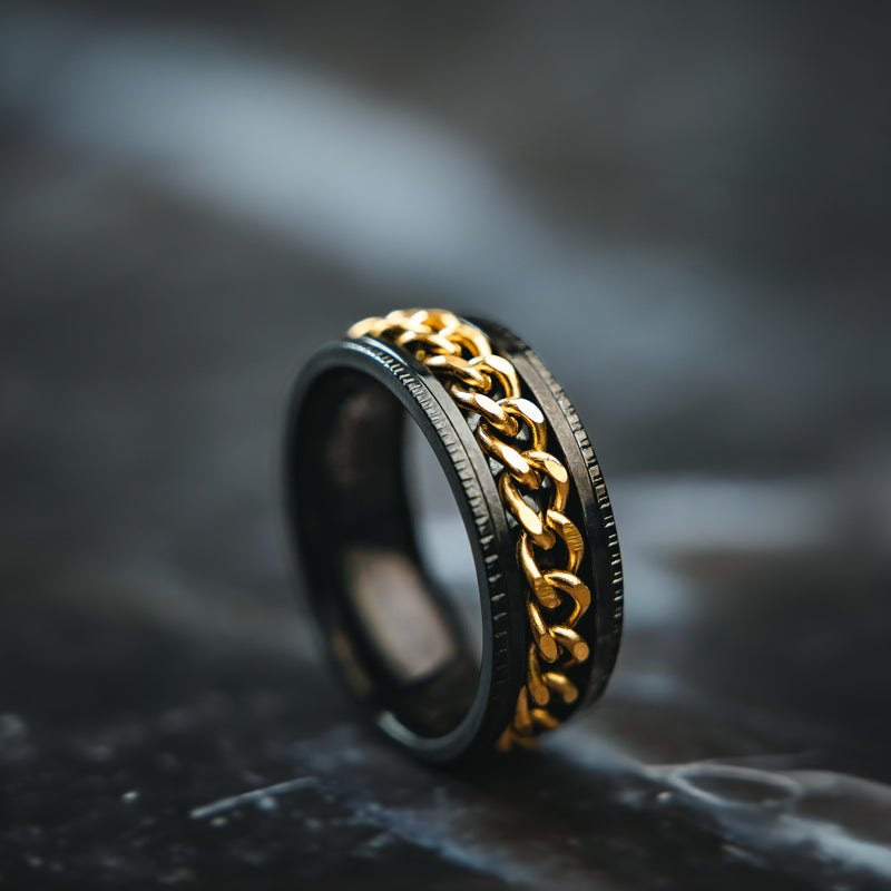 Chain Ring - Black & Gold