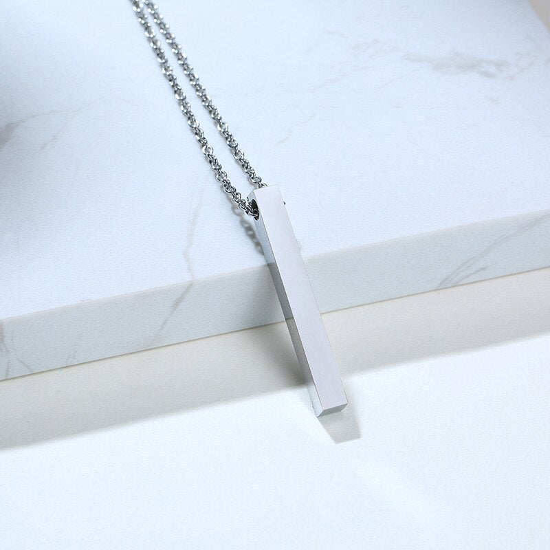 Custom Engraved Block Necklace
