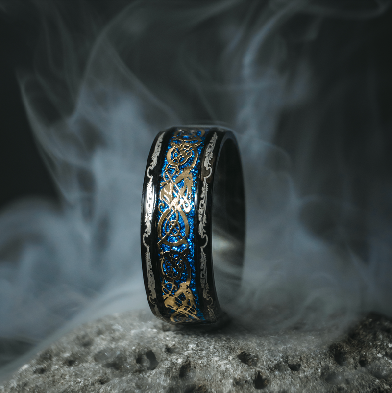 Dragon Ring - Blue/Gold & Black