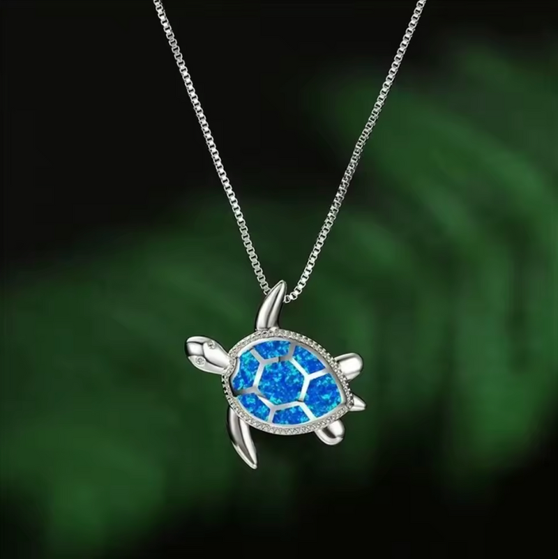 Ocean Opal Necklace - Turtle