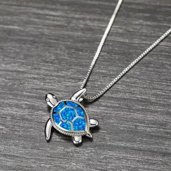 Ocean Opal Necklace - Turtle