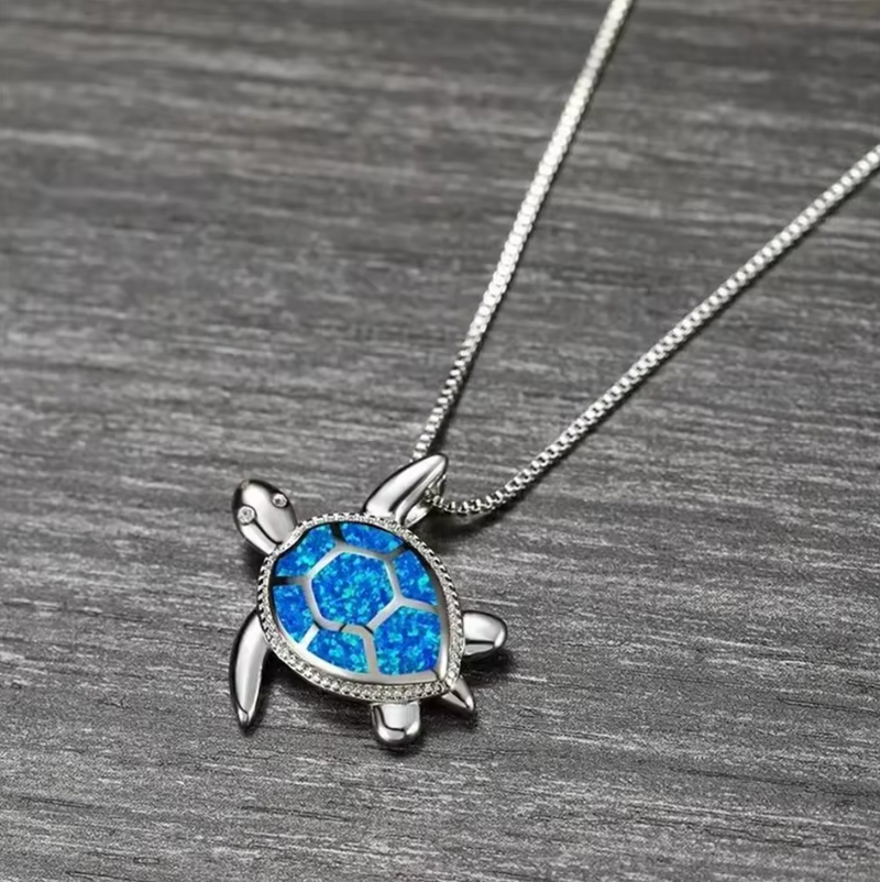 Ocean Opal Necklace - Turtle