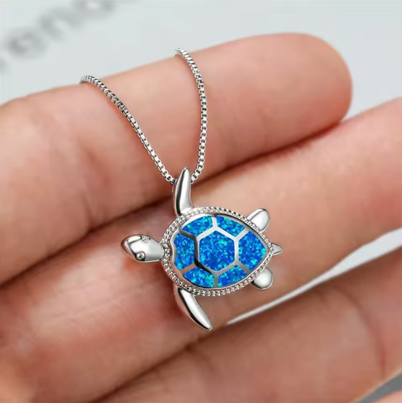 Ocean Opal Necklace - Turtle