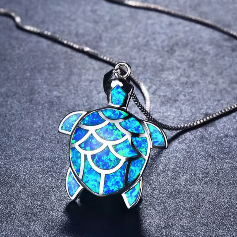 Ocean Opal Necklace - Sea Turtle