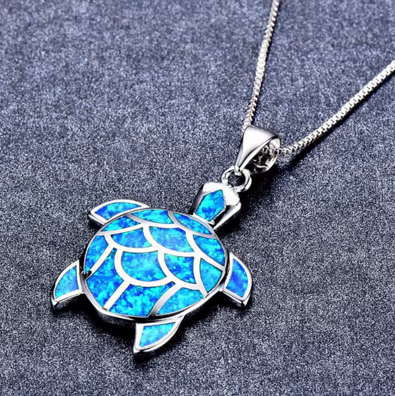 Ocean Opal Necklace - Sea Turtle