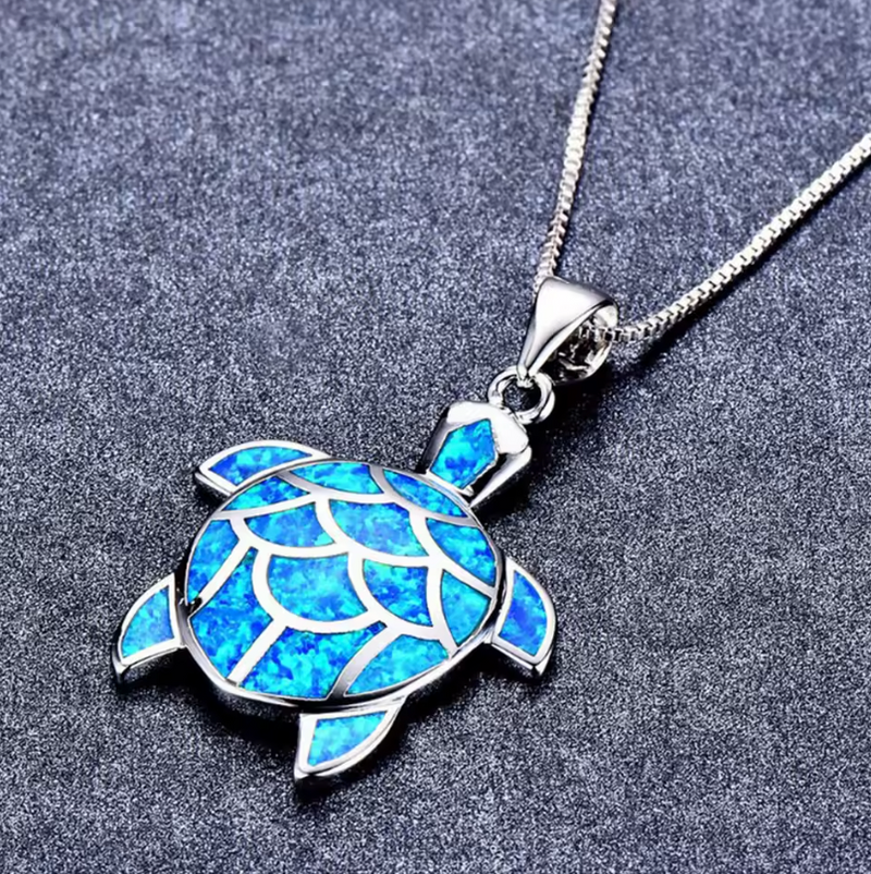 Turtle Shell Opal Ocean Opal Necklace - Sea Turtle – Silk & Cotton