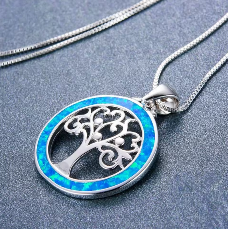 Ocean Opal Necklace - Tree of Life