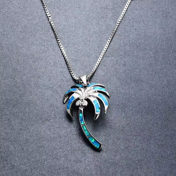 Ocean Opal Necklace - Palm Tree