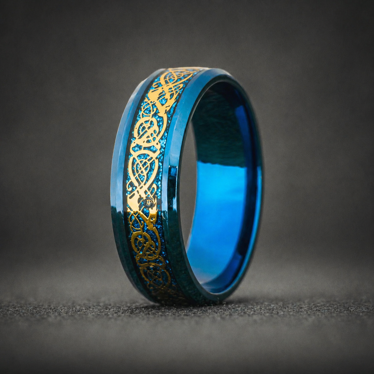 celtic blue blue dragon ring