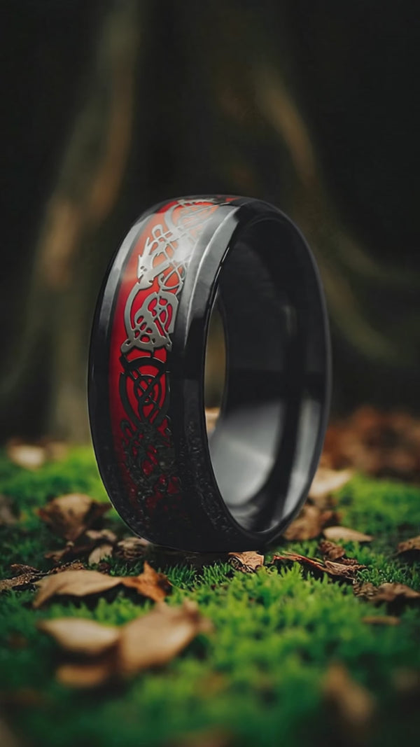 Dragon Ring - Red & Black