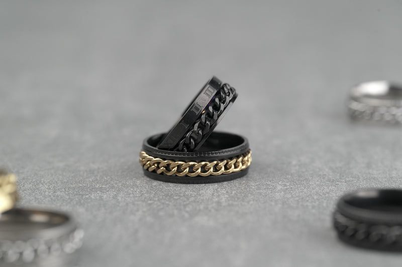 Chain Ring - Black & Gold