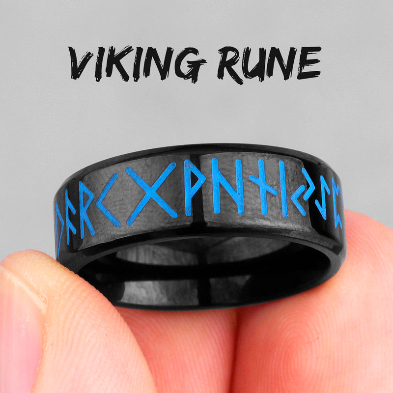 Blue Rune Ring Luminous Rune Rings – Silk & Cotton