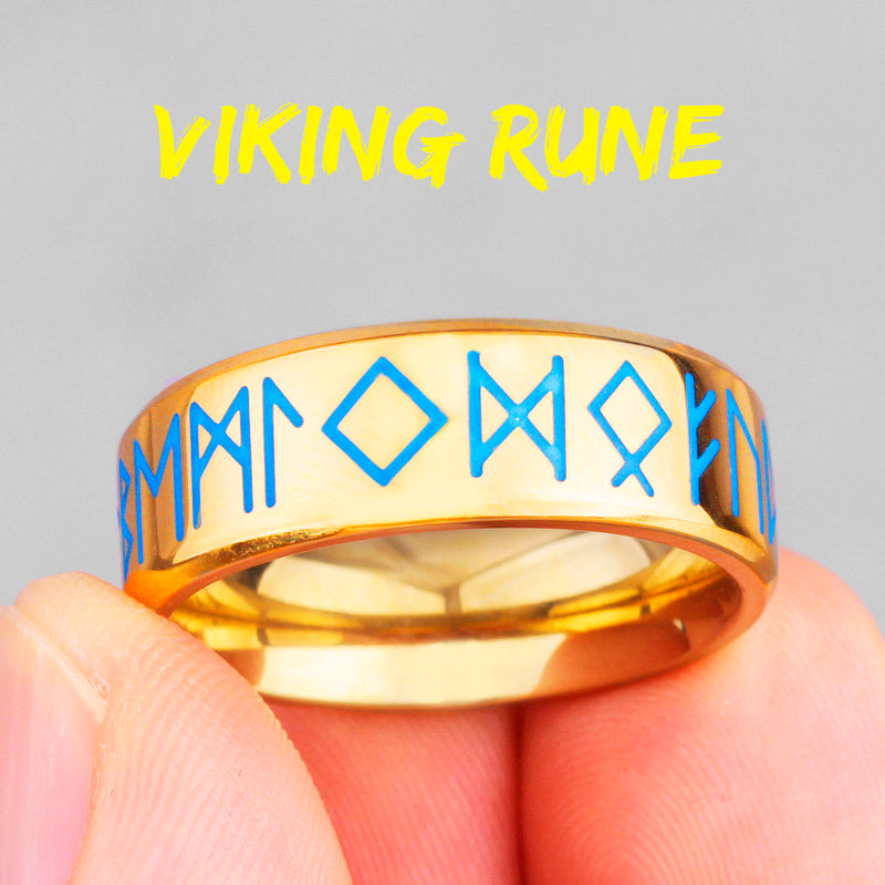 Blue Rune Ring Luminous Rune Rings – Silk & Cotton