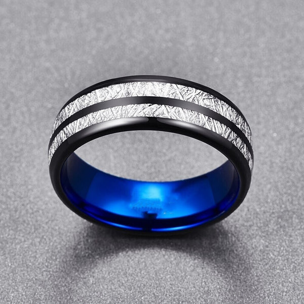 Meteorite Ring - Black & Blue
