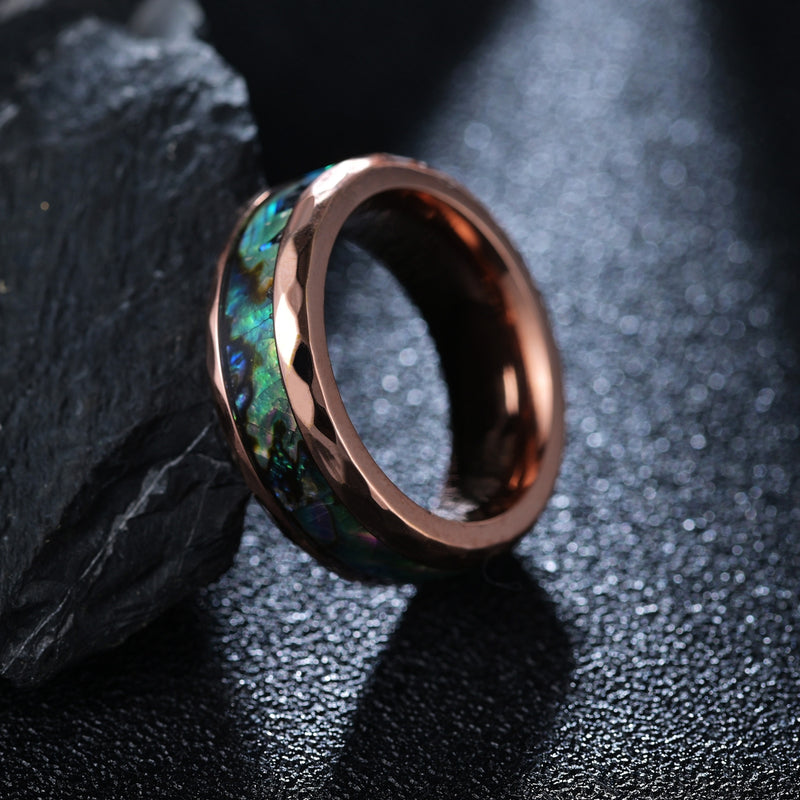 Abalone Ring - Rose Gold Faceted