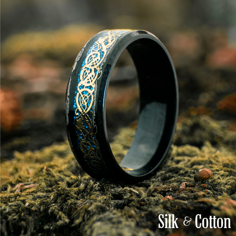 NEW Dragon Ring Blue Gold