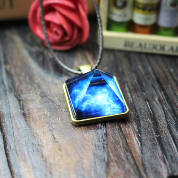 Luminous Crystal Pyramid Necklace