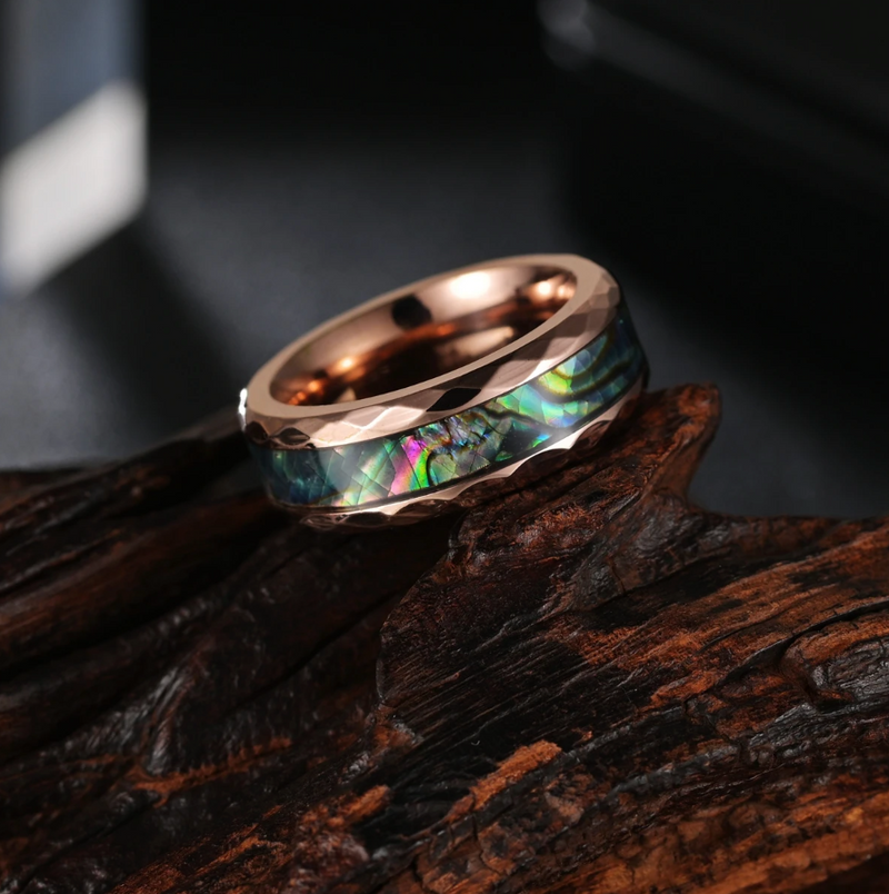 Abalone ring gold discount