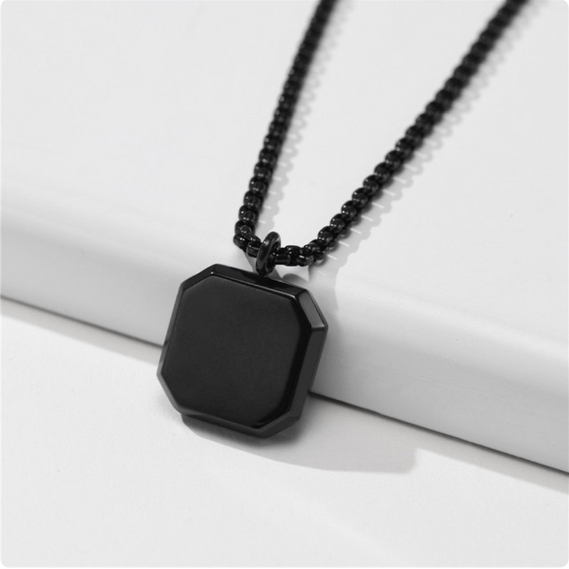 Square Necklace - Black