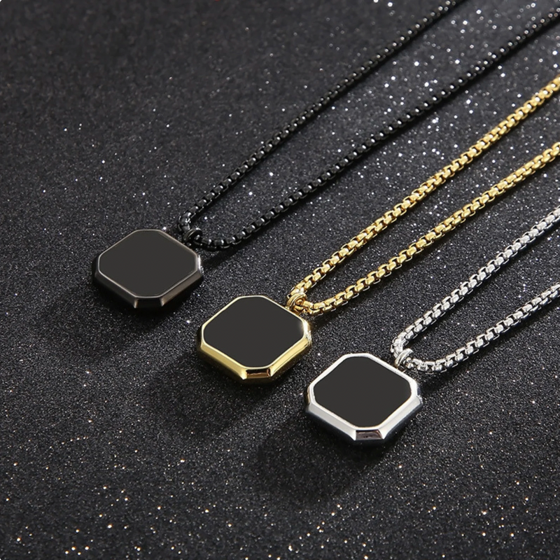 Black square necklace deals