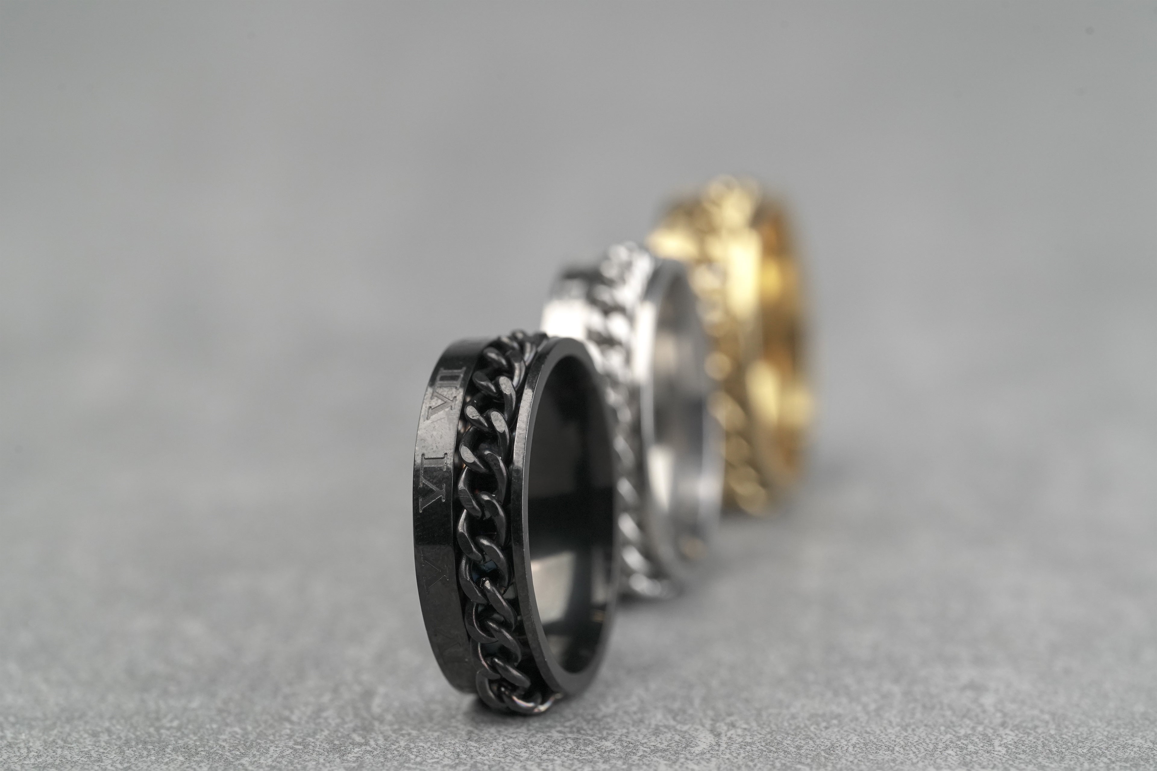 Chain Ring - Roman Black – Silk & Cotton