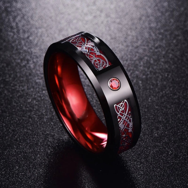 Crystal Dragon Ring - Red - Silk & Cotton