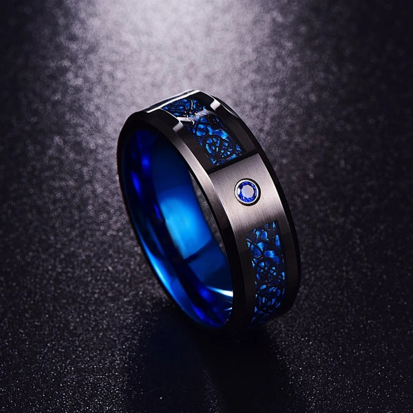 Crystal Dragon Ring - Blue - Silk & Cotton