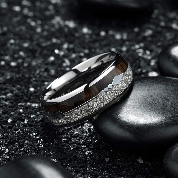 Meteorite Ring - Brown & Silver