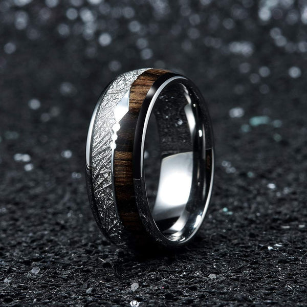 Meteorite Ring - Brown & Silver