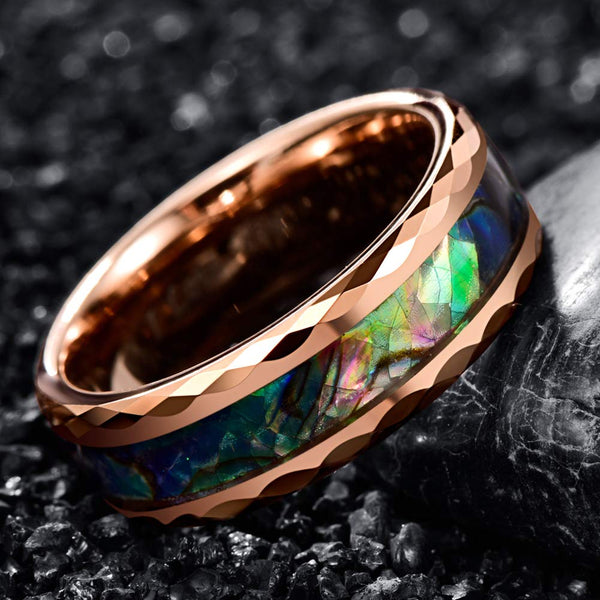 Abalone Ring - Rose Gold Faceted