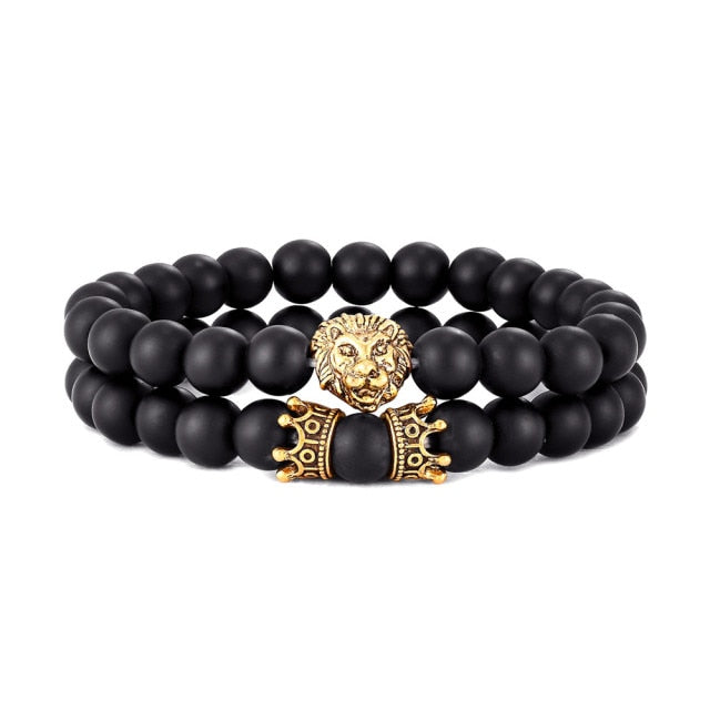 Lion Bracelet - Black & Gold