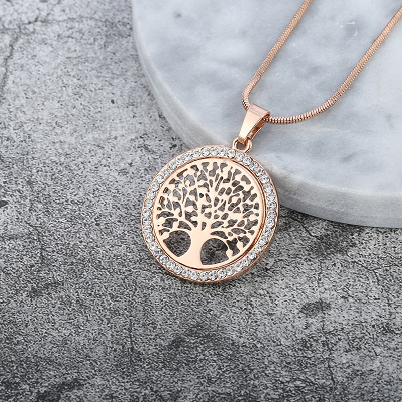 Tree of Life Crystal Necklace - Silk & Cotton