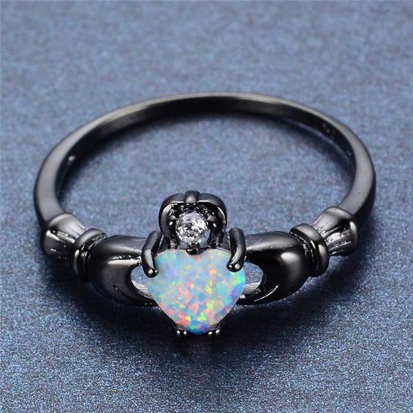 Fire Opal Heart Ring - Silk & Cotton