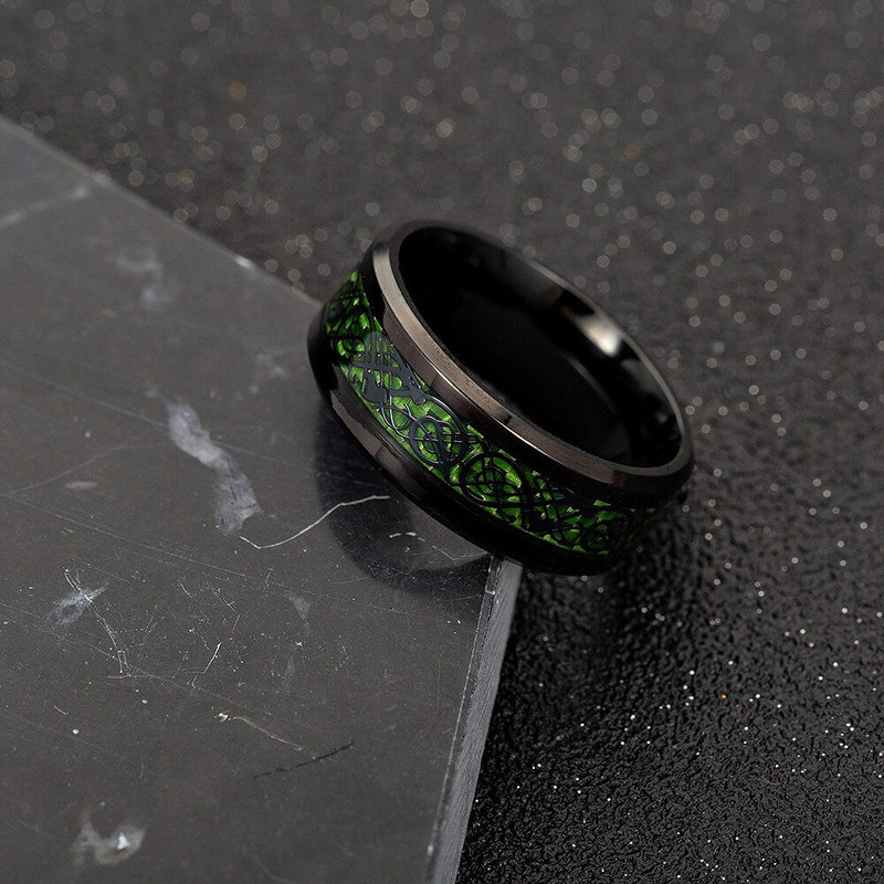Dragon Ring - Green & Black - Silk & Cotton