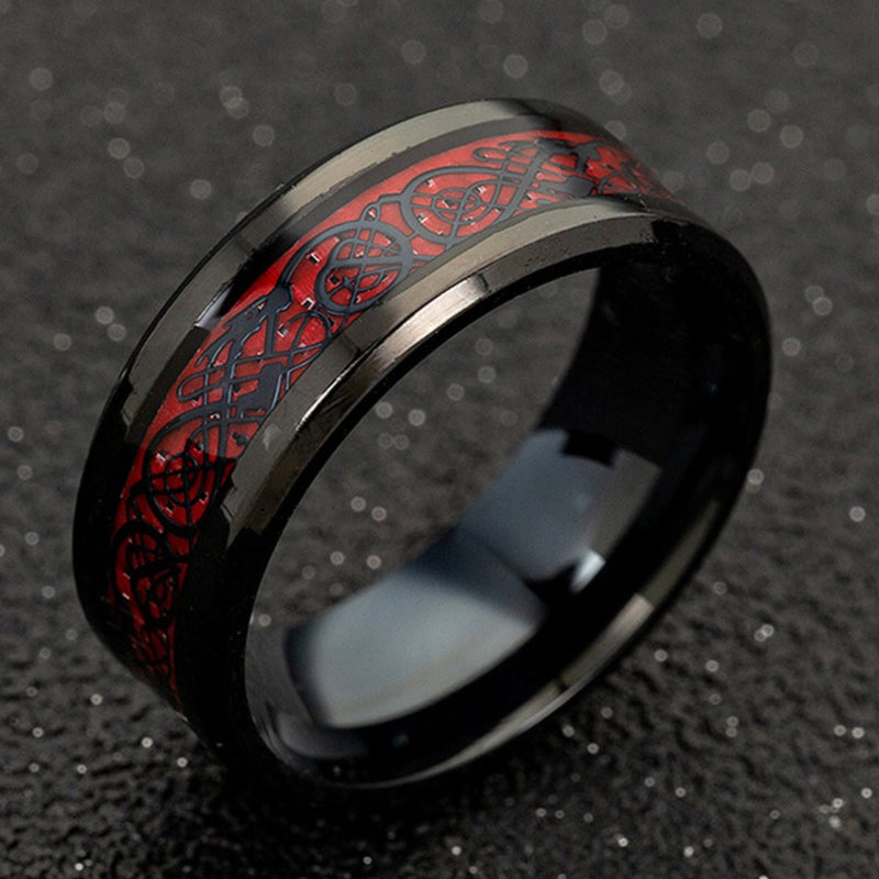 Dragon Ring - Red & Black - Silk & Cotton